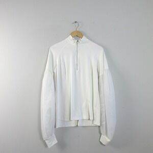 Jonathan Simkhai Carbon38 Women's Fuller Top L White Balloon Sleeve Fitness 230